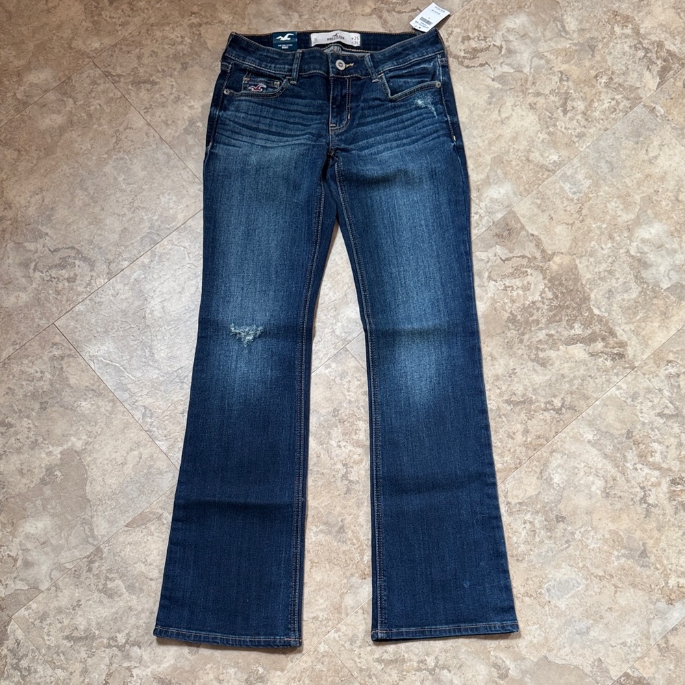 Hollister Dark Blue Boot Cut Jeans 1S 25 X31 NWT